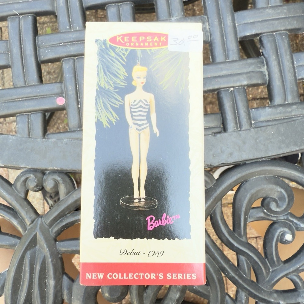 Vtg Hallmark Barbie Debut‎ 1959 Blonde 1st Series Swimsuit Keepsake Ornament NIB